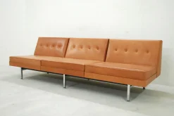 Cognacfarbenes modulares Ledersofa Set von George Nelson für Herman Miller, 1968