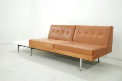 Cognacfarbenes modulares Ledersofa Set von George Nelson für Herman Miller, 1968