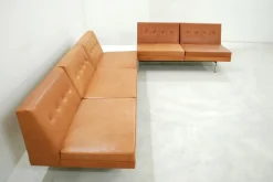 Cognacfarbenes modulares Ledersofa Set von George Nelson für Herman Miller, 1968