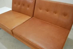 Cognacfarbenes modulares Ledersofa Set von George Nelson für Herman Miller, 1968
