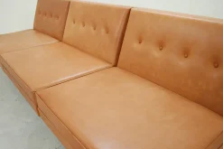 Cognacfarbenes modulares Ledersofa Set von George Nelson für Herman Miller, 1968