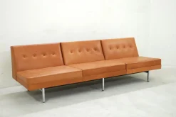 Cognacfarbenes modulares Ledersofa Set von George Nelson für Herman Miller, 1968