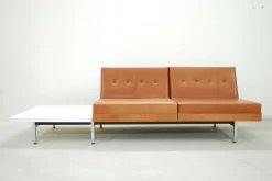 Cognacfarbenes modulares Ledersofa Set von George Nelson für Herman Miller, 1968