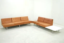 Cognacfarbenes modulares Ledersofa Set von George Nelson für Herman Miller, 1968