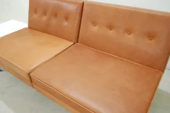 Cognacfarbenes modulares Ledersofa Set von George Nelson für Herman Miller, 1968