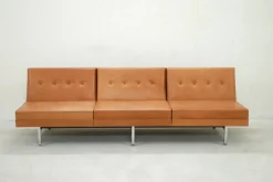 Cognacfarbenes modulares Ledersofa Set von George Nelson für Herman Miller, 1968