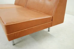 Cognacfarbenes modulares Ledersofa Set von George Nelson für Herman Miller, 1968
