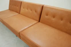 Cognacfarbenes modulares Ledersofa Set von George Nelson für Herman Miller, 1968