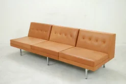 Cognacfarbenes modulares Ledersofa Set von George Nelson für Herman Miller, 1968