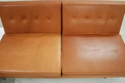 Cognacfarbenes modulares Ledersofa Set von George Nelson für Herman Miller, 1968
