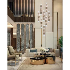 Collection Spiga Kronleuchter aus Metall und Glas von Jago