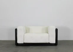 Cornaro Wohnzimmer Set aus Lackiertem Holz & Stoff von Carlo Scarpa für Gavina 1970, 3er Set