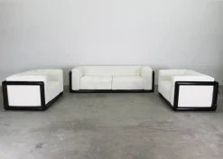 Cornaro Wohnzimmer Set aus Lackiertem Holz & Stoff von Carlo Scarpa für Gavina 1970, 3er Set