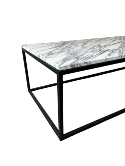 Couchtisch aus Calacatta Vagli Marmor mit schwarzem Stahlgestell, 2000