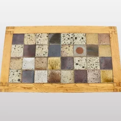 Couchtisch aus Steingut mit Gestell aus Ulmenholz, 1960er