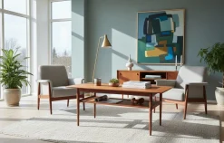 Couchtisch aus Teak mit Ablage von KT Møbler, 1960er