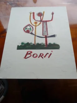 Couple à l'enfant Lithografie von Manfredo Borsi, 1950er