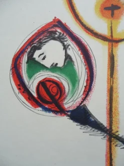 Couple à l'enfant Lithografie von Manfredo Borsi, 1950er