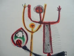 Couple à l'enfant Lithografie von Manfredo Borsi, 1950er