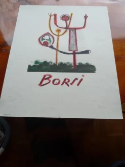 Couple à l'enfant Lithografie von Manfredo Borsi, 1950er