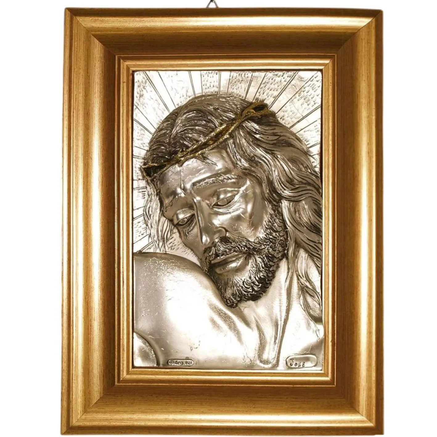 Creazioni Artistiche Firenze, Bas-Relief von Christus, 1970er, versilbert