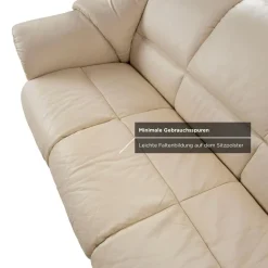 Cremefarbenes Oslo Vier-Sitzer Ledersofa in Eierschalen-Optik von Stressless