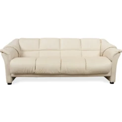 Cremefarbenes Oslo Vier-Sitzer Ledersofa in Eierschalen-Optik von Stressless