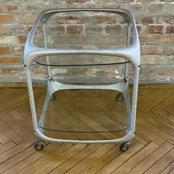 Cube Barwagen aus Gebürstetem Aluminium von Lorenzo Burchiellaro, 1970er