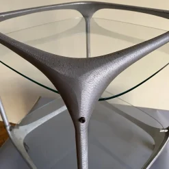 Cube Barwagen aus Gebürstetem Aluminium von Lorenzo Burchiellaro, 1970er