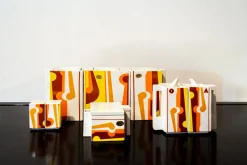 Cubicon Collection aus Keramik von Peter Chinni für Arte Ceramica Romana Pomezia, Italien, 1970er, 8 Set