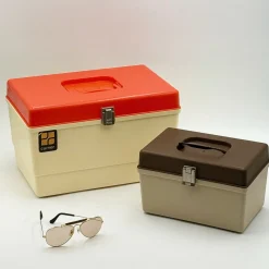 Curver Nähkasten-Organizer aus Beige & Braunem Kunststoff, Niederlande, 1970er