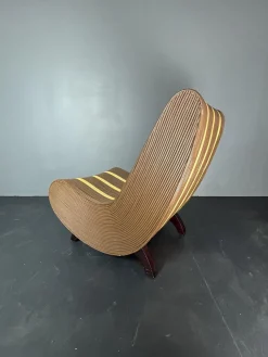 Curvy Wavy Pencil Sessel aus Rattan & Bambus, 1970er
