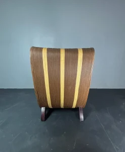 Curvy Wavy Pencil Sessel aus Rattan & Bambus, 1970er
