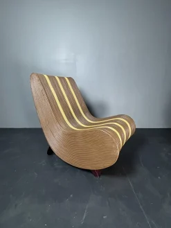 Curvy Wavy Pencil Sessel aus Rattan & Bambus, 1970er