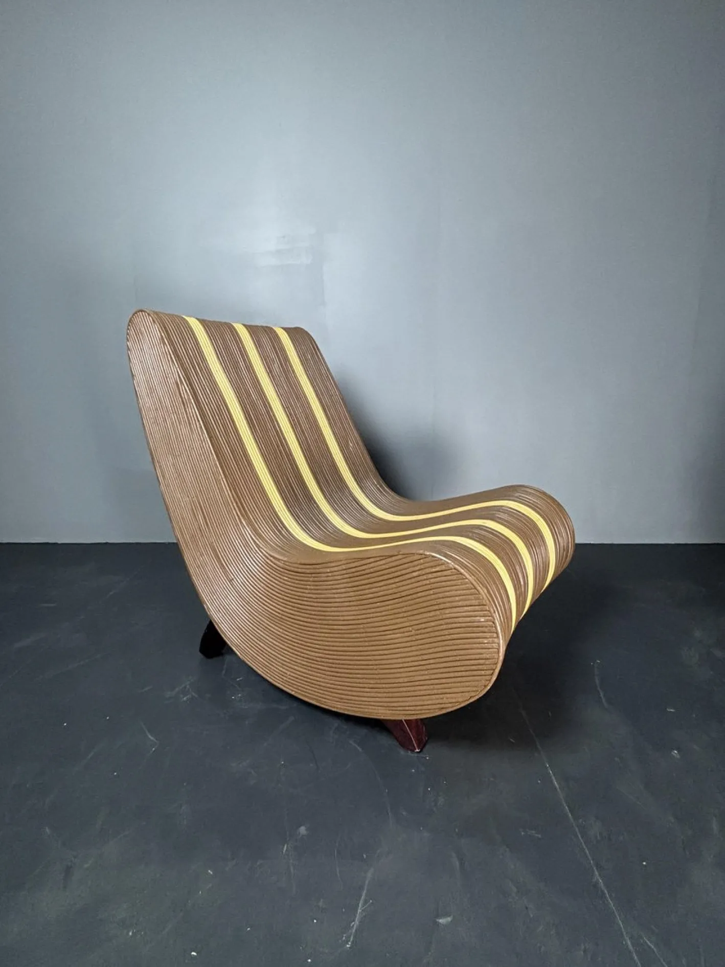 Curvy Wavy Pencil Sessel aus Rattan & Bambus, 1970er