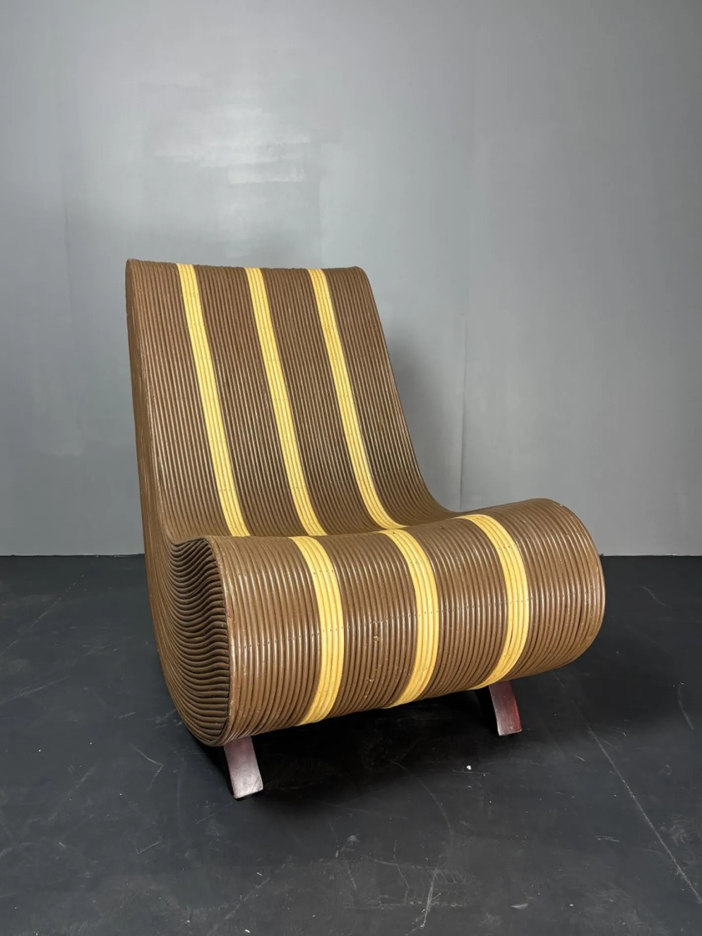 Curvy Wavy Pencil Sessel aus Rattan & Bambus, 1970er