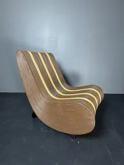 Curvy Wavy Pencil Sessel aus Rattan & Bambus, 1970er