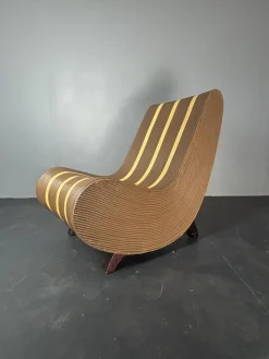Curvy Wavy Pencil Sessel aus Rattan & Bambus, 1970er