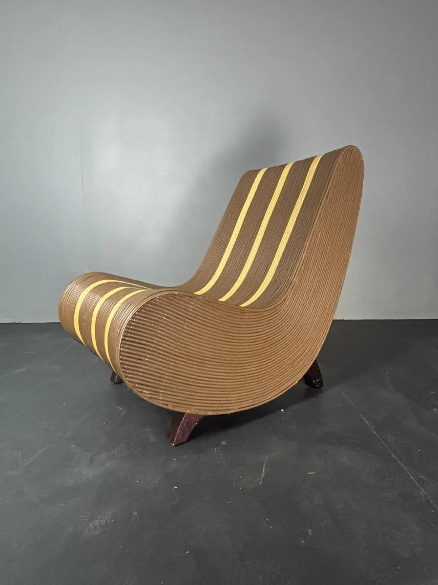 Curvy Wavy Pencil Sessel aus Rattan & Bambus, 1970er