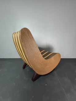 Curvy Wavy Pencil Sessel aus Rattan & Bambus, 1970er