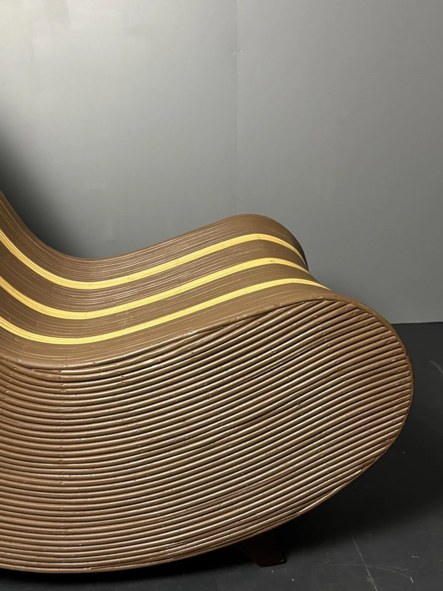 Curvy Wavy Pencil Sessel aus Rattan & Bambus, 1970er