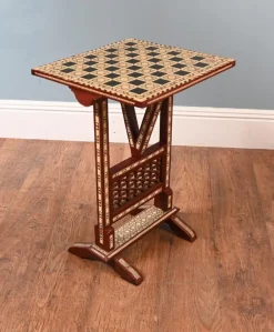Damastischer Spieltisch mit arabischen Intarsien, 1890er