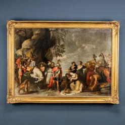 David & Abigail, Ölgemälde, 1800er, Gerahmt