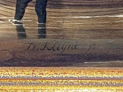 David Kleyne, Seestück mit Schiffen, Ölgemälde, gerahmt