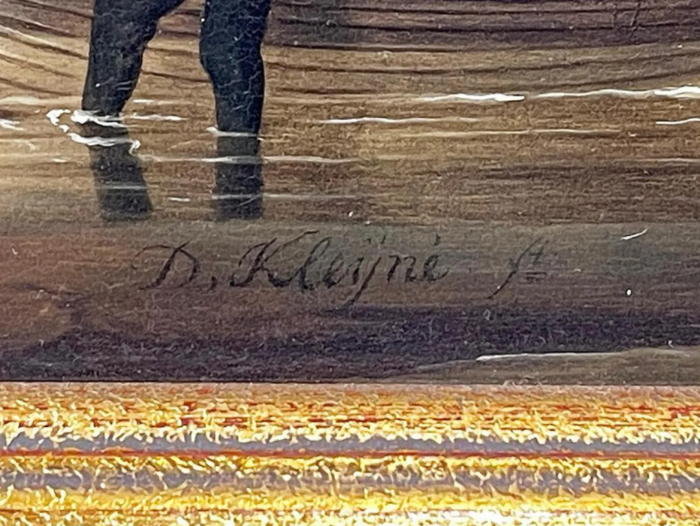 David Kleyne, Seestück mit Schiffen, Ölgemälde, gerahmt