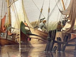 David Kleyne, Seestück mit Schiffen, Ölgemälde, gerahmt