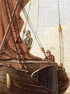 David Kleyne, Seestück mit Schiffen, Ölgemälde, gerahmt