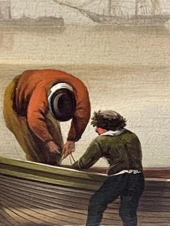 David Kleyne, Seestück mit Schiffen, Ölgemälde, gerahmt