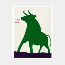 David Shrigley, I Will Not Fight, 2019, Lithographie Poster, gerahmt
