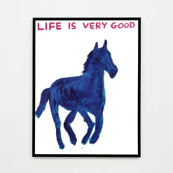 David Shrigley, Life Is Very Good, 2016, Lithographie Poster, gerahmt